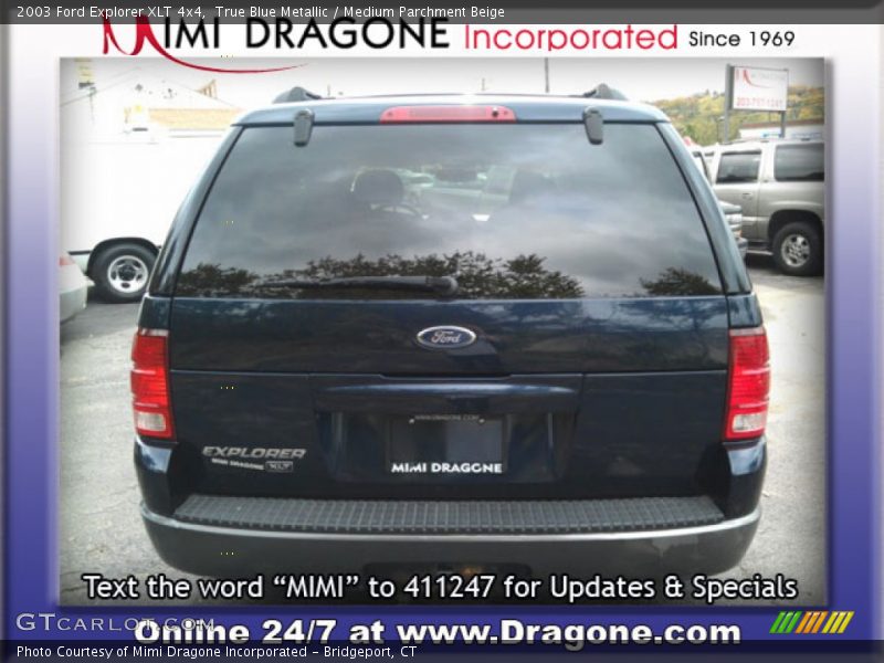 True Blue Metallic / Medium Parchment Beige 2003 Ford Explorer XLT 4x4