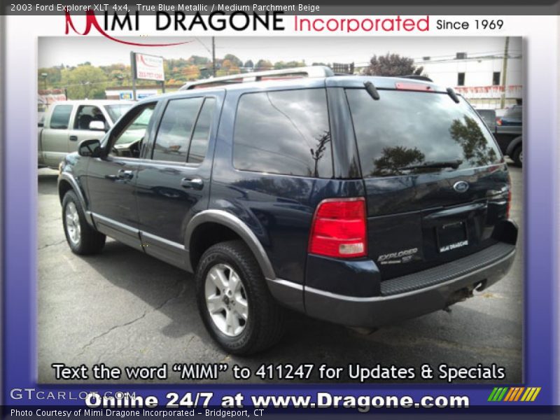 True Blue Metallic / Medium Parchment Beige 2003 Ford Explorer XLT 4x4