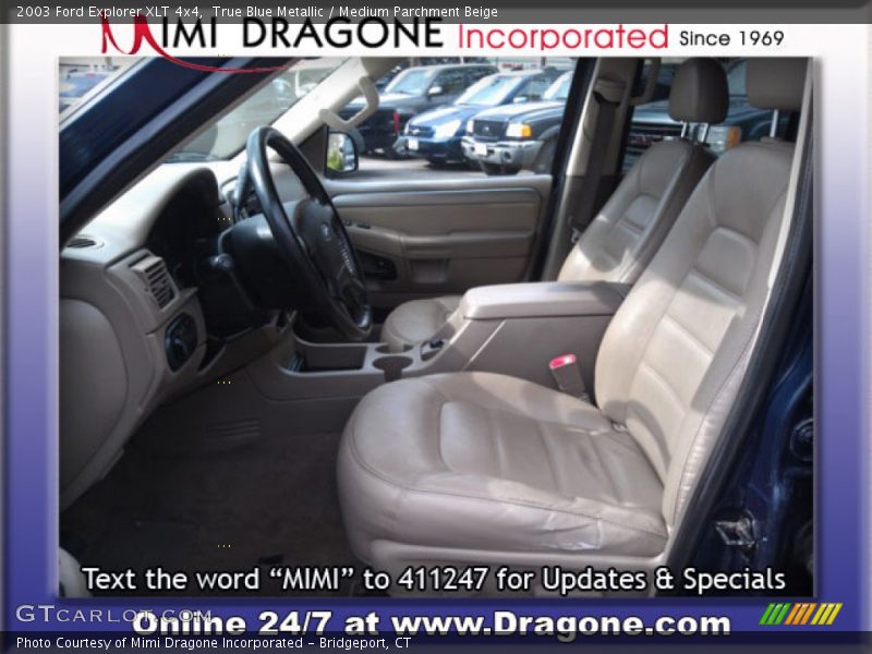 True Blue Metallic / Medium Parchment Beige 2003 Ford Explorer XLT 4x4
