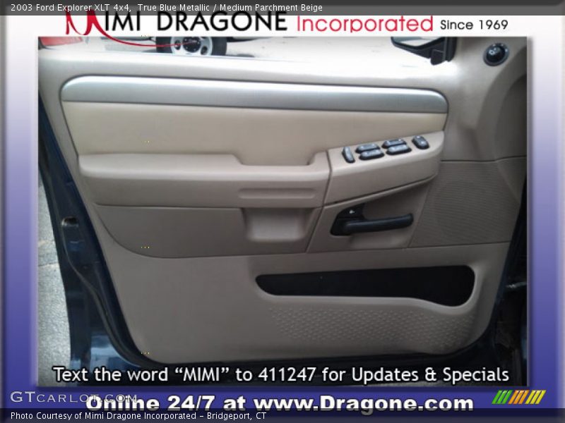 True Blue Metallic / Medium Parchment Beige 2003 Ford Explorer XLT 4x4