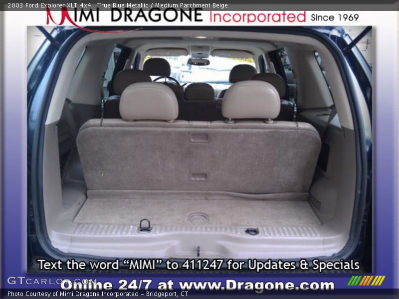 True Blue Metallic / Medium Parchment Beige 2003 Ford Explorer XLT 4x4