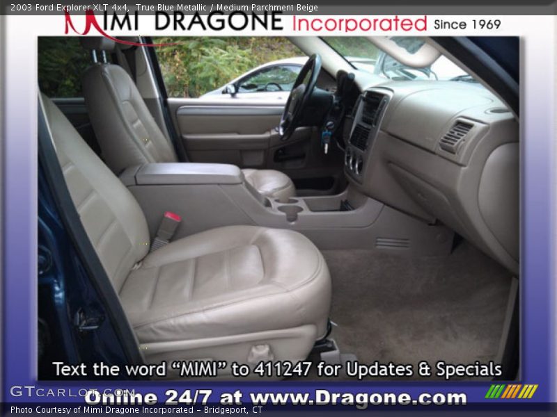 True Blue Metallic / Medium Parchment Beige 2003 Ford Explorer XLT 4x4