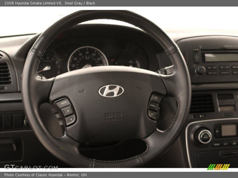 Steel Gray / Black 2008 Hyundai Sonata Limited V6