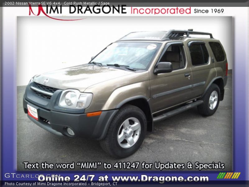 Gold Rush Metallic / Sage 2002 Nissan Xterra SE V6 4x4