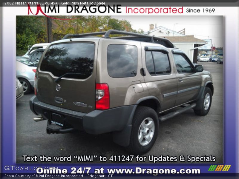 Gold Rush Metallic / Sage 2002 Nissan Xterra SE V6 4x4