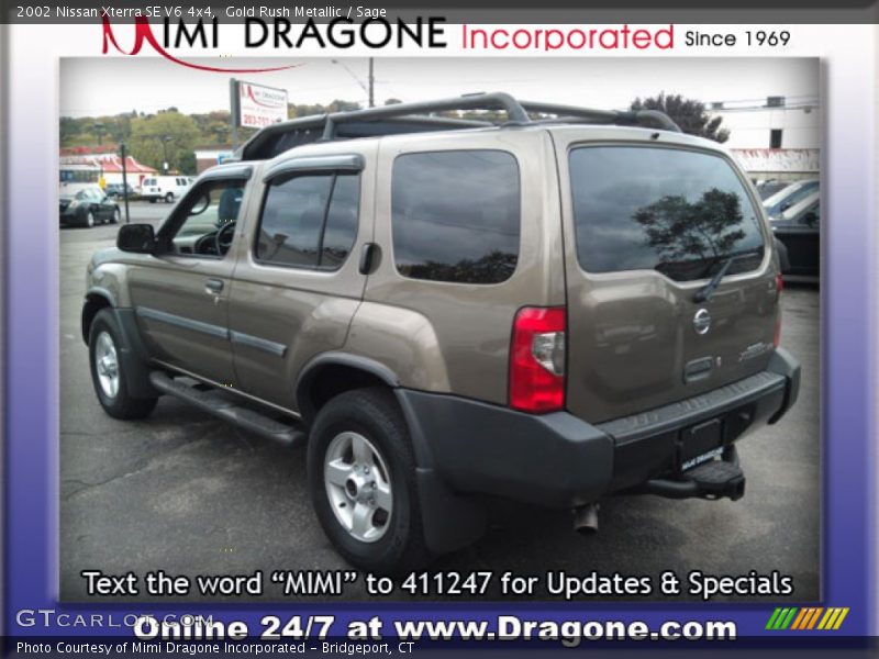 Gold Rush Metallic / Sage 2002 Nissan Xterra SE V6 4x4