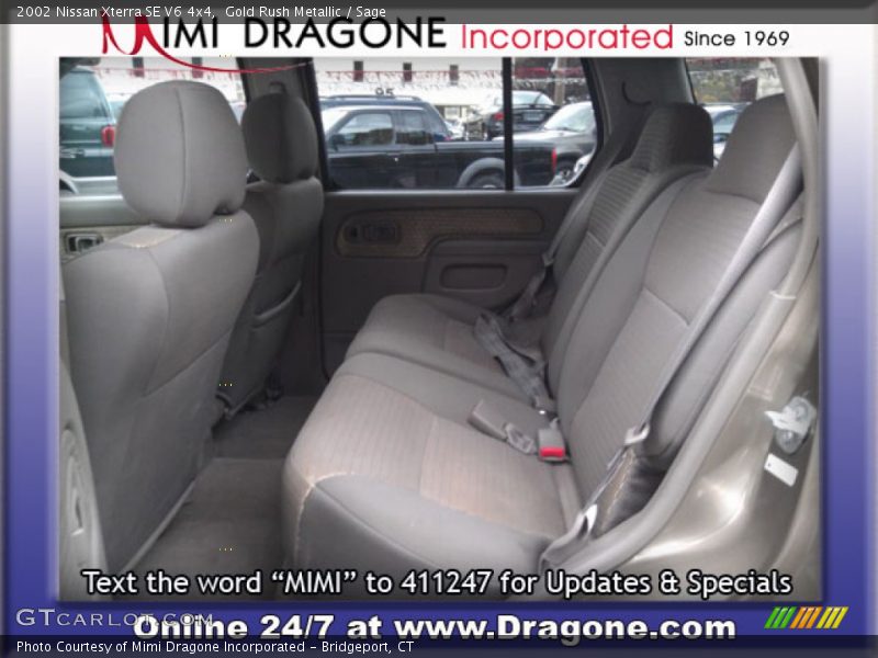 Gold Rush Metallic / Sage 2002 Nissan Xterra SE V6 4x4