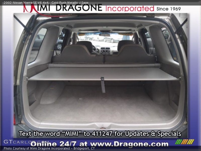 Gold Rush Metallic / Sage 2002 Nissan Xterra SE V6 4x4