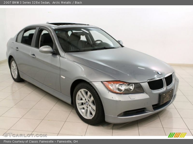 Arctic Metallic / Black 2007 BMW 3 Series 328xi Sedan