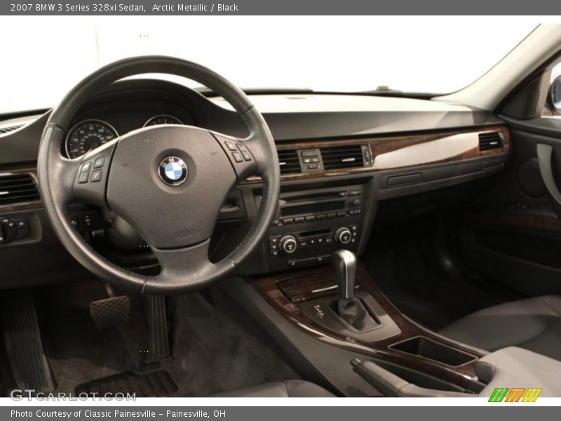 Arctic Metallic / Black 2007 BMW 3 Series 328xi Sedan