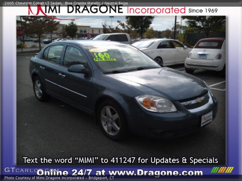 Blue Granite Metallic / Neutral Beige 2005 Chevrolet Cobalt LT Sedan