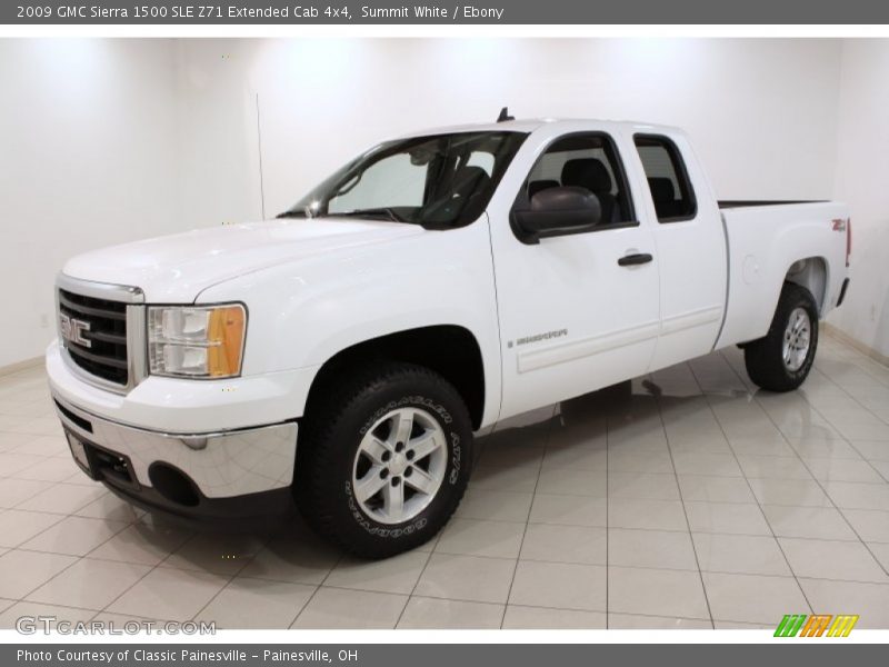 Summit White / Ebony 2009 GMC Sierra 1500 SLE Z71 Extended Cab 4x4