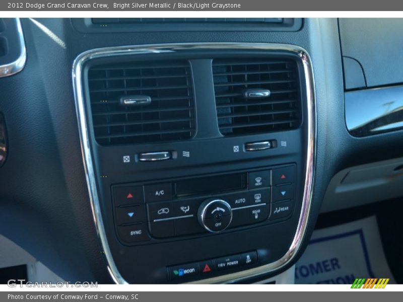 Bright Silver Metallic / Black/Light Graystone 2012 Dodge Grand Caravan Crew
