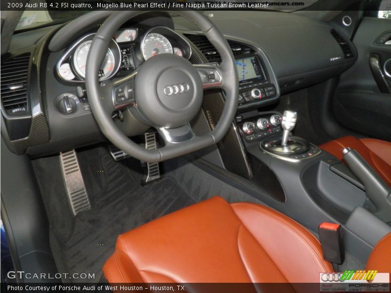 Mugello Blue Pearl Effect / Fine Nappa Tuscan Brown Leather 2009 Audi R8 4.2 FSI quattro