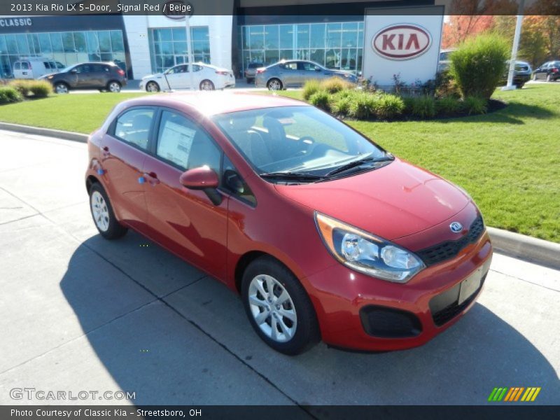 Signal Red / Beige 2013 Kia Rio LX 5-Door