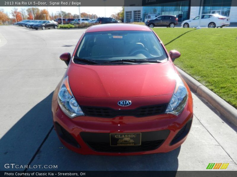 Signal Red / Beige 2013 Kia Rio LX 5-Door