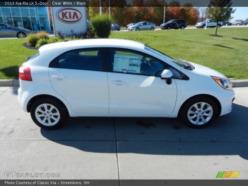 Clear White / Black 2013 Kia Rio LX 5-Door