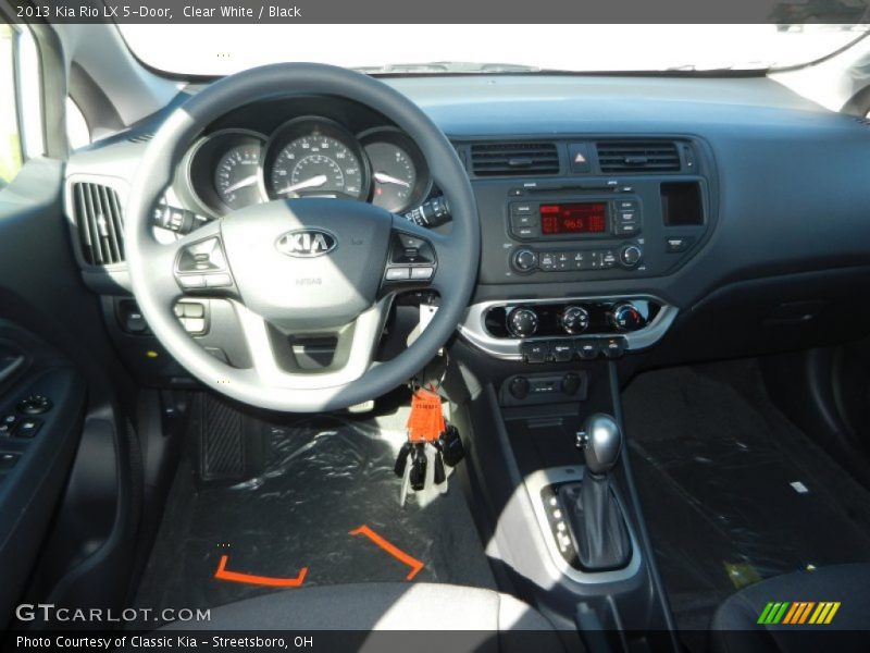 Clear White / Black 2013 Kia Rio LX 5-Door