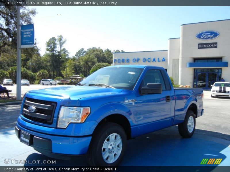 Blue Flame Metallic / Steel Gray 2013 Ford F150 STX Regular Cab