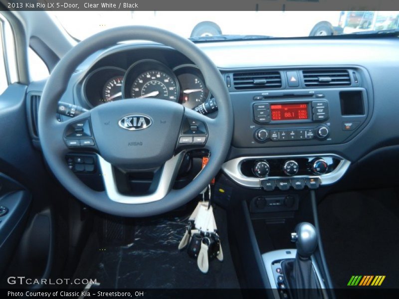 Clear White / Black 2013 Kia Rio LX 5-Door