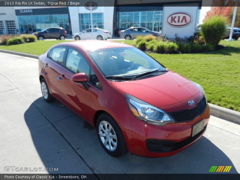 Signal Red / Beige 2013 Kia Rio LX Sedan
