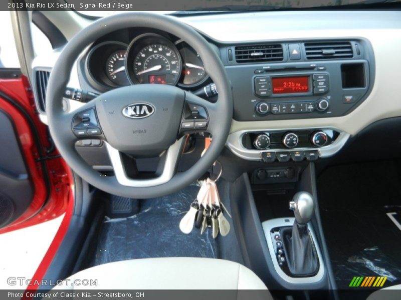 Signal Red / Beige 2013 Kia Rio LX Sedan