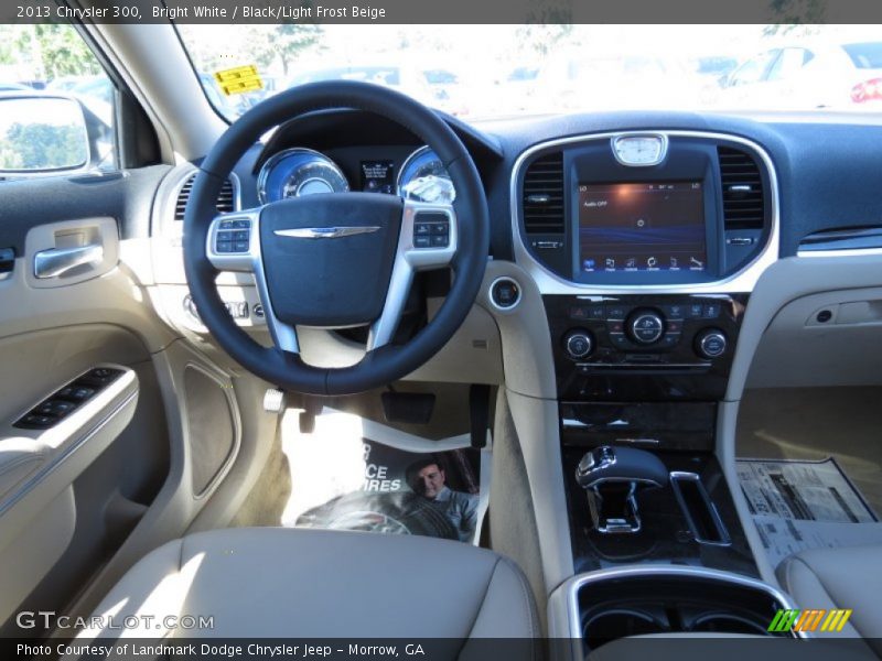 Bright White / Black/Light Frost Beige 2013 Chrysler 300