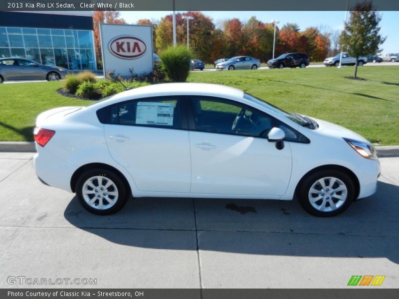 Clear White / Black 2013 Kia Rio LX Sedan