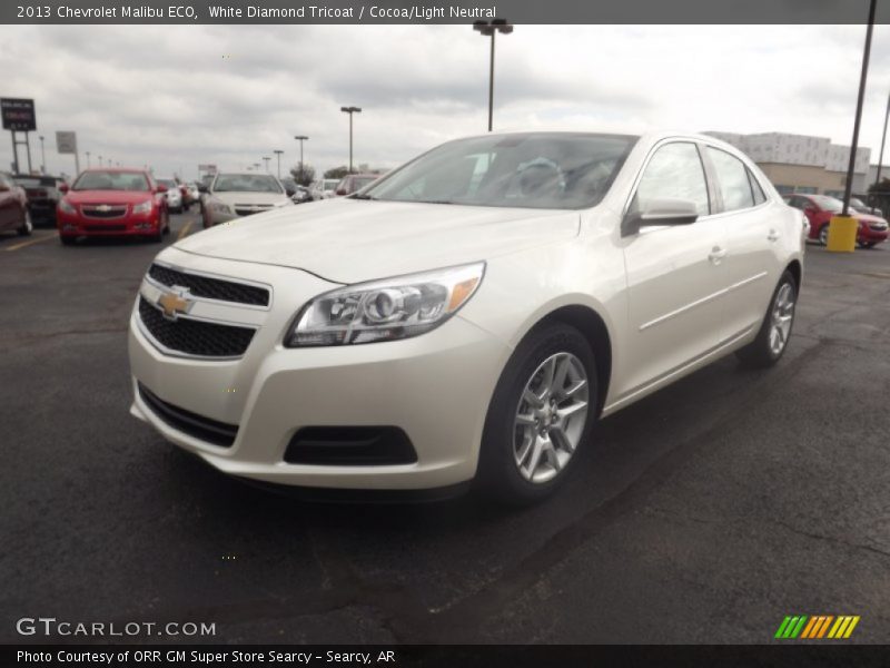 White Diamond Tricoat / Cocoa/Light Neutral 2013 Chevrolet Malibu ECO