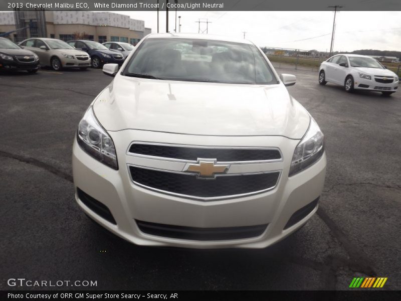 White Diamond Tricoat / Cocoa/Light Neutral 2013 Chevrolet Malibu ECO