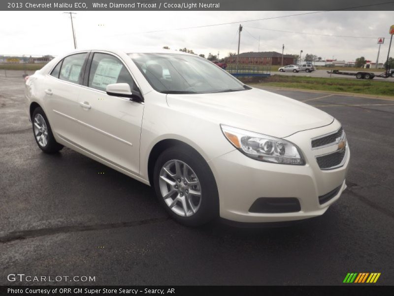 White Diamond Tricoat / Cocoa/Light Neutral 2013 Chevrolet Malibu ECO