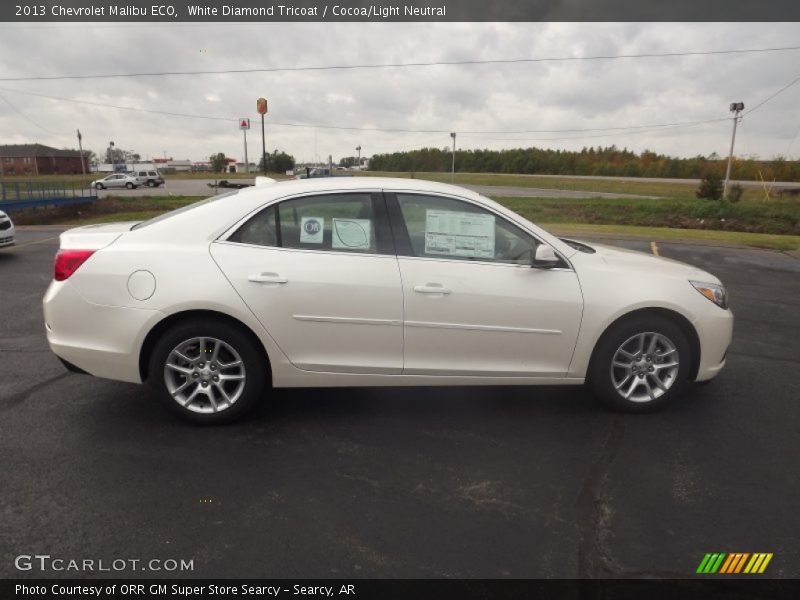 White Diamond Tricoat / Cocoa/Light Neutral 2013 Chevrolet Malibu ECO
