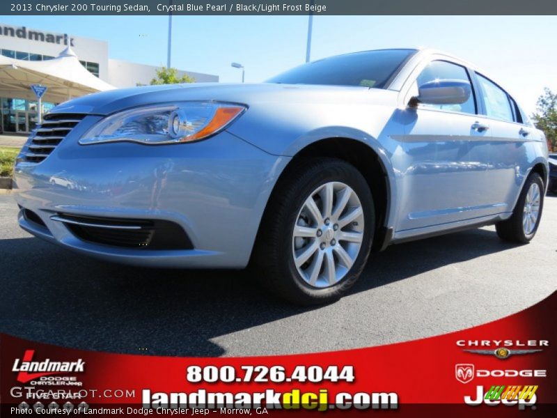 Crystal Blue Pearl / Black/Light Frost Beige 2013 Chrysler 200 Touring Sedan