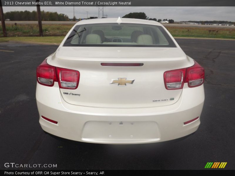 White Diamond Tricoat / Cocoa/Light Neutral 2013 Chevrolet Malibu ECO