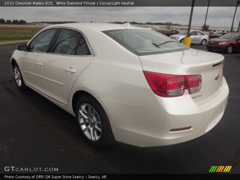 White Diamond Tricoat / Cocoa/Light Neutral 2013 Chevrolet Malibu ECO