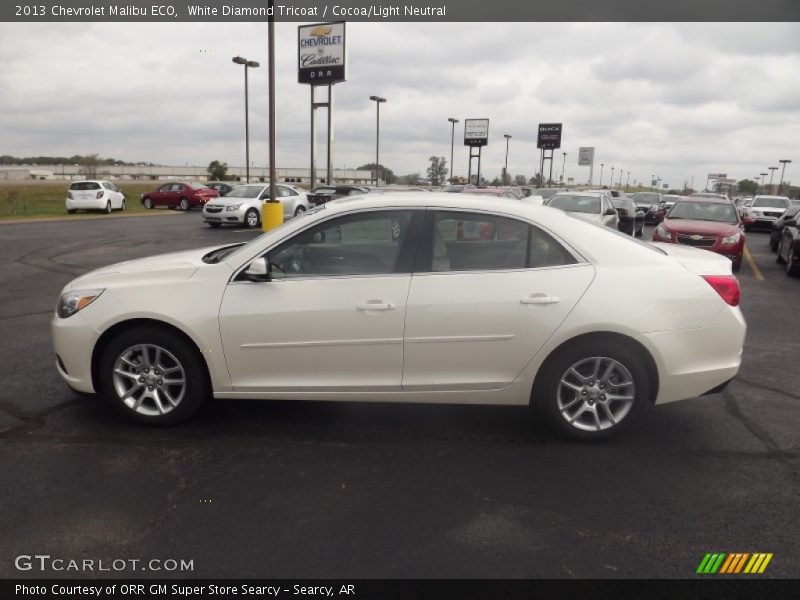 White Diamond Tricoat / Cocoa/Light Neutral 2013 Chevrolet Malibu ECO