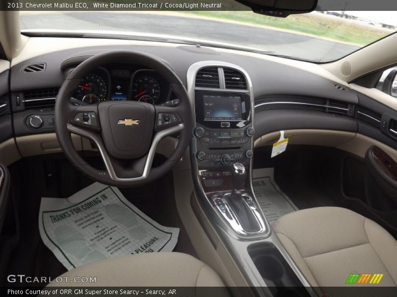 White Diamond Tricoat / Cocoa/Light Neutral 2013 Chevrolet Malibu ECO