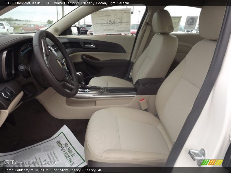 White Diamond Tricoat / Cocoa/Light Neutral 2013 Chevrolet Malibu ECO