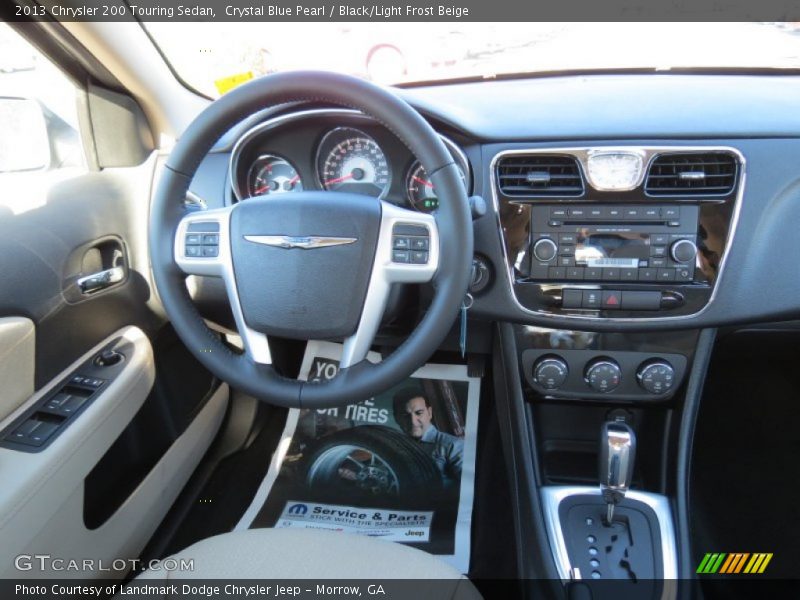 Crystal Blue Pearl / Black/Light Frost Beige 2013 Chrysler 200 Touring Sedan