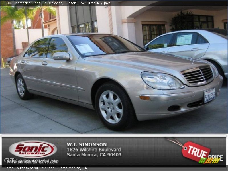 Desert Silver Metallic / Java 2002 Mercedes-Benz S 430 Sedan