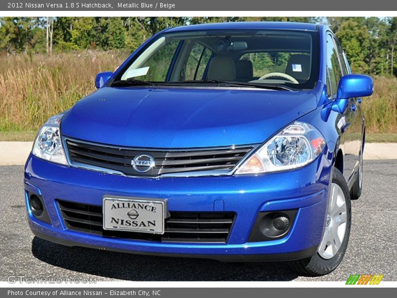 Metallic Blue / Beige 2012 Nissan Versa 1.8 S Hatchback