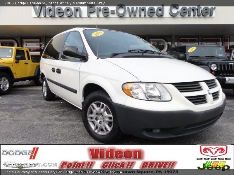 Stone White / Medium Slate Gray 2006 Dodge Caravan SE