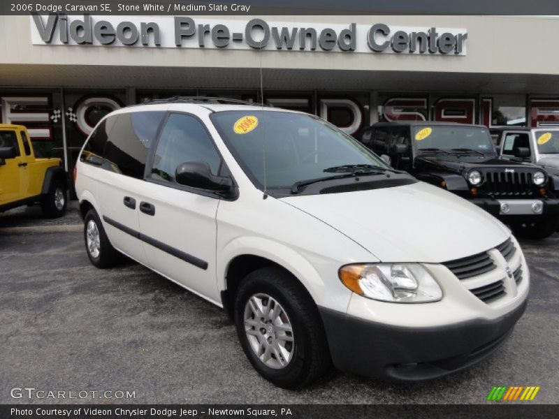 Stone White / Medium Slate Gray 2006 Dodge Caravan SE