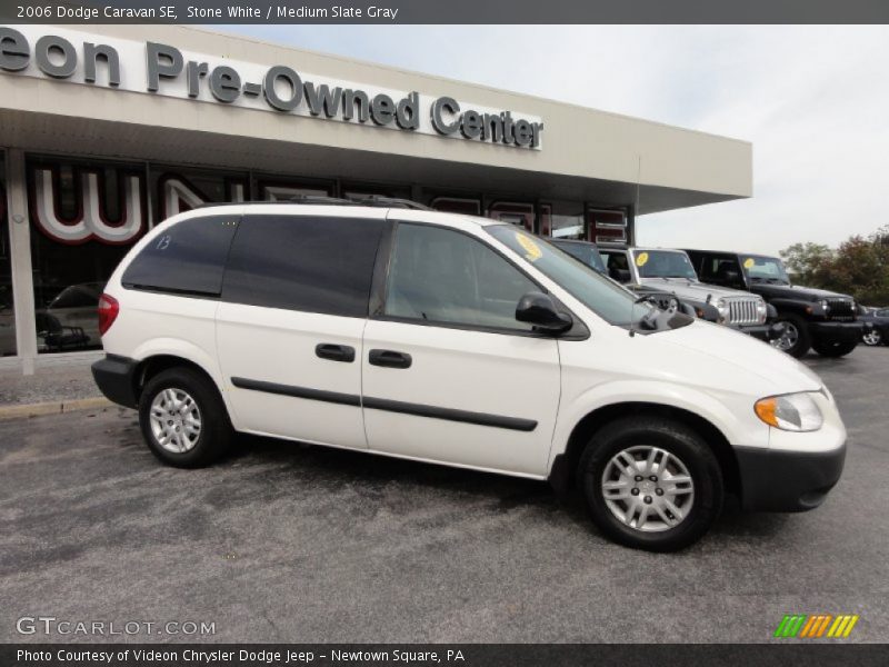 Stone White / Medium Slate Gray 2006 Dodge Caravan SE