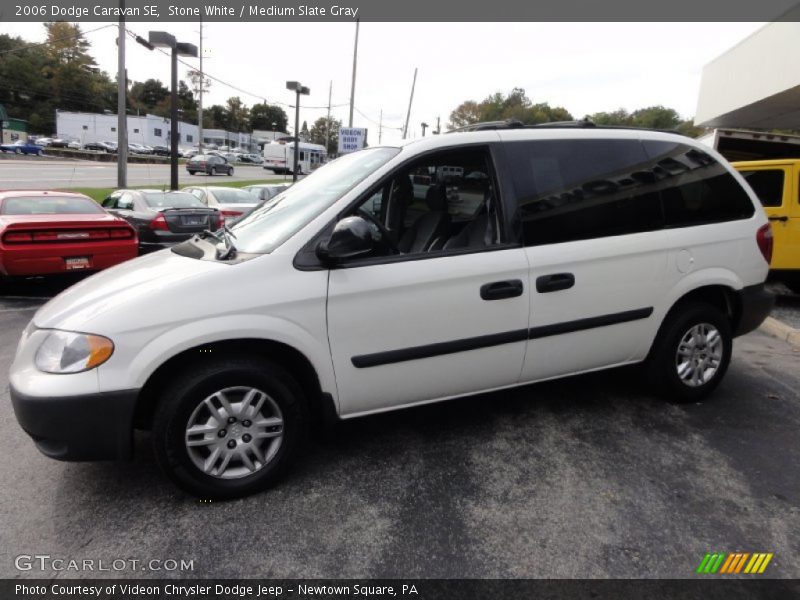 Stone White / Medium Slate Gray 2006 Dodge Caravan SE