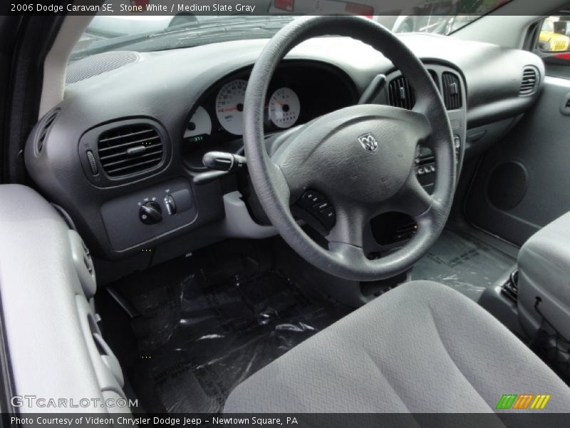 Stone White / Medium Slate Gray 2006 Dodge Caravan SE