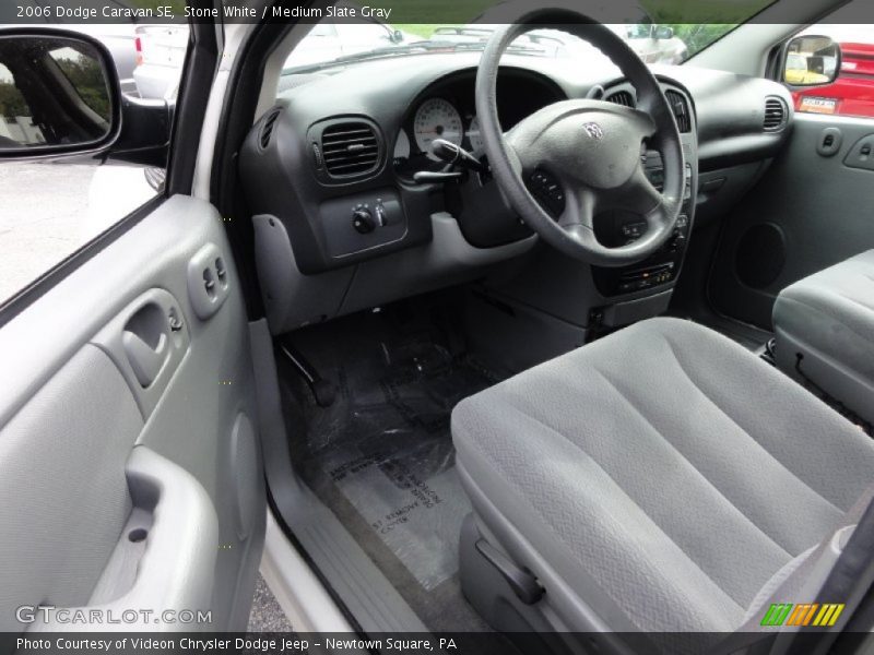Stone White / Medium Slate Gray 2006 Dodge Caravan SE