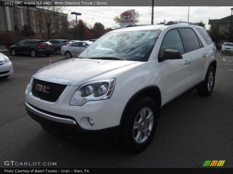 White Diamond Tricoat / Ebony 2012 GMC Acadia SLE AWD