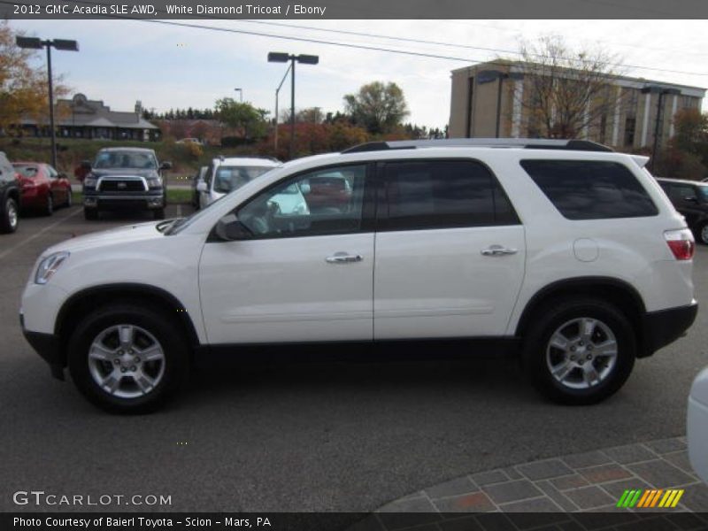 White Diamond Tricoat / Ebony 2012 GMC Acadia SLE AWD