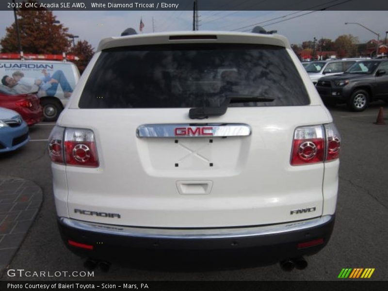 White Diamond Tricoat / Ebony 2012 GMC Acadia SLE AWD